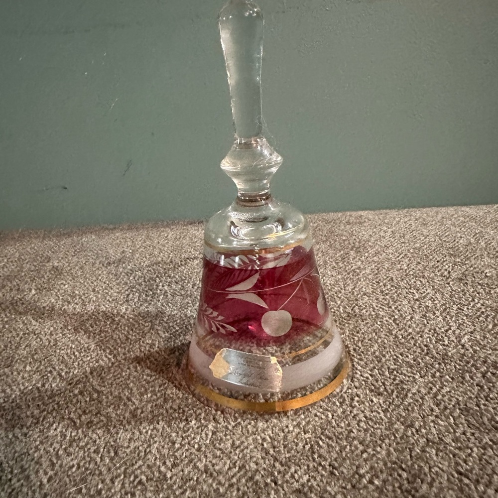 Elegant Vintage Crystal Dinner Bell with Gold Accents